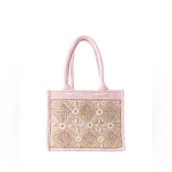 Myra Bag Handbags - Myra Bag- Gypsy Lace Canvas Tote in Light Pink